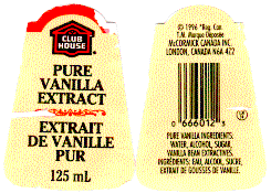 Club House Pure Vanilla Extract, COR 94