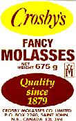 Crosby's Fancy Molasses, Massachusetts Kosher