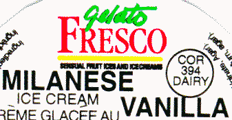 Gelato Fresco Ice Cream, Milanese Vanilla, COR 394 Dairy